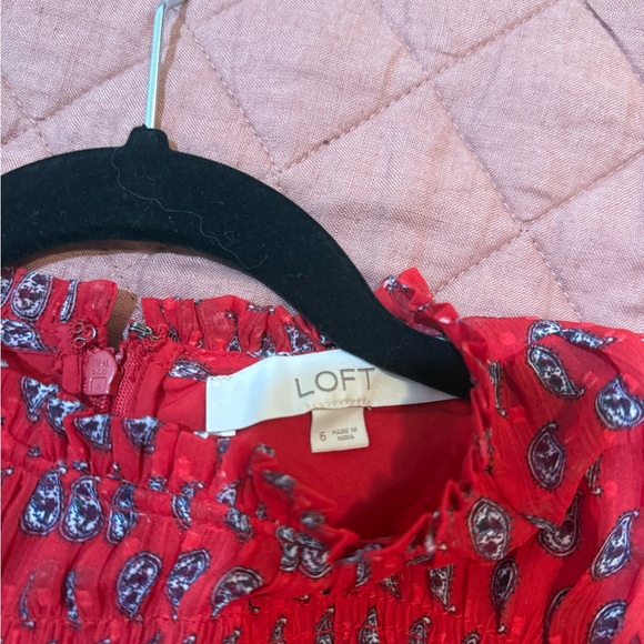 Loft red short sleeve dress - Picture 5 of 5